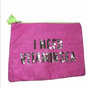 Olive & Hill I need vitamin sea pink travel bag